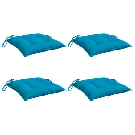 Coussins de chaise lot de 4 bleu clair 40x40x7 cm tissu oxford