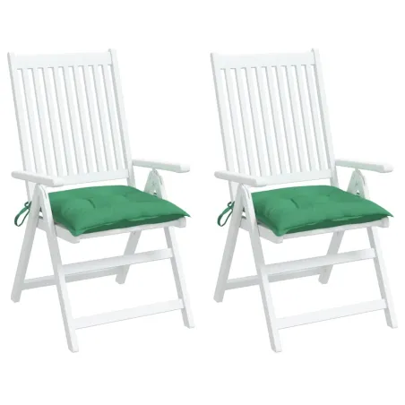 Coussins de chaise lot de 2 vert 40x40x7 cm tissu oxford