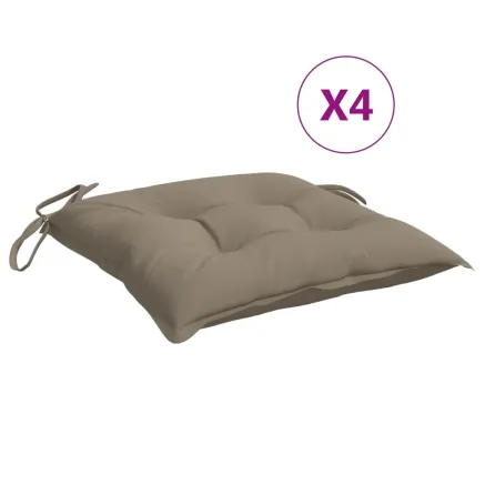 Coussins de chaise lot de 4 taupe 40x40x7 cm tissu oxford 2