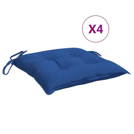 Coussins de chaise lot de 4 bleu 40x40x7 cm tissu oxford 2