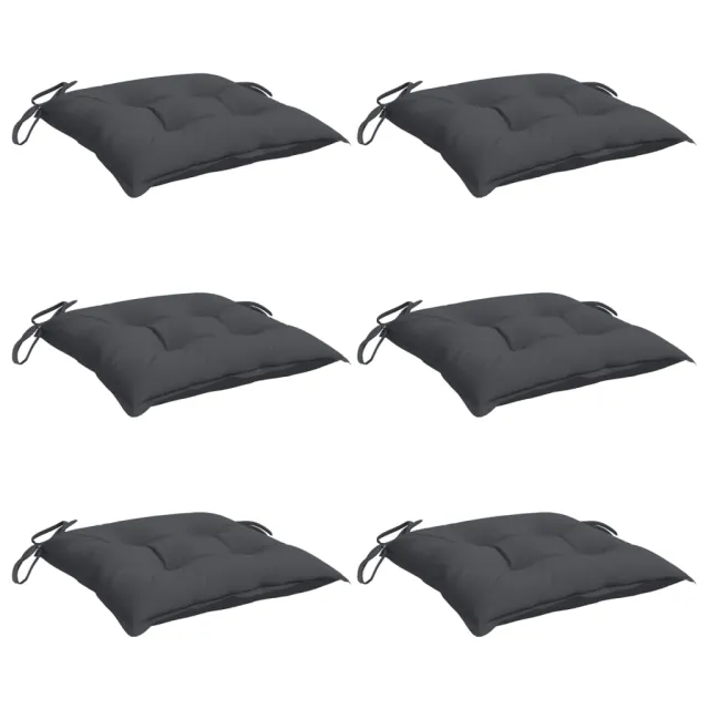 Coussins de chaise lot de 6 anthracite 50x50x7 cm tissu oxford
