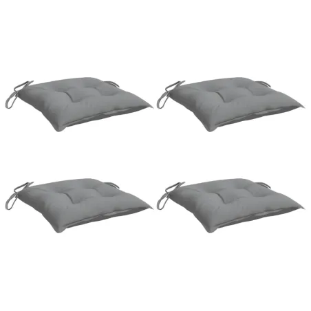 Coussins de chaise lot de 4 gris 50x50x7 cm tissu oxford