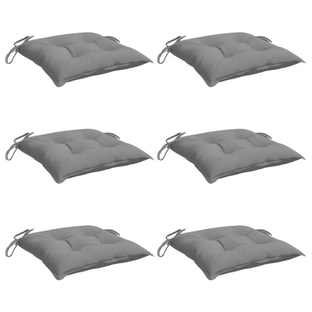 Coussins de chaise lot de 6 gris 50x50x7 cm tissu oxford