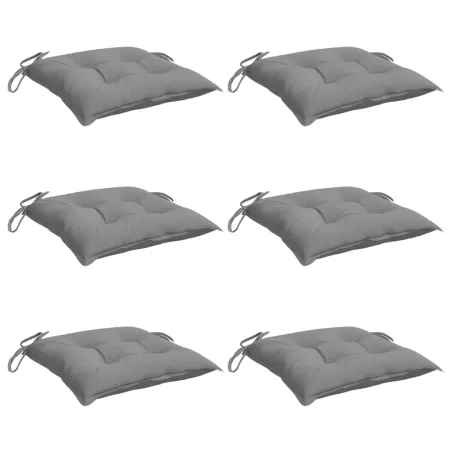 Coussins de chaise lot de 6 gris 50x50x7 cm tissu oxford
