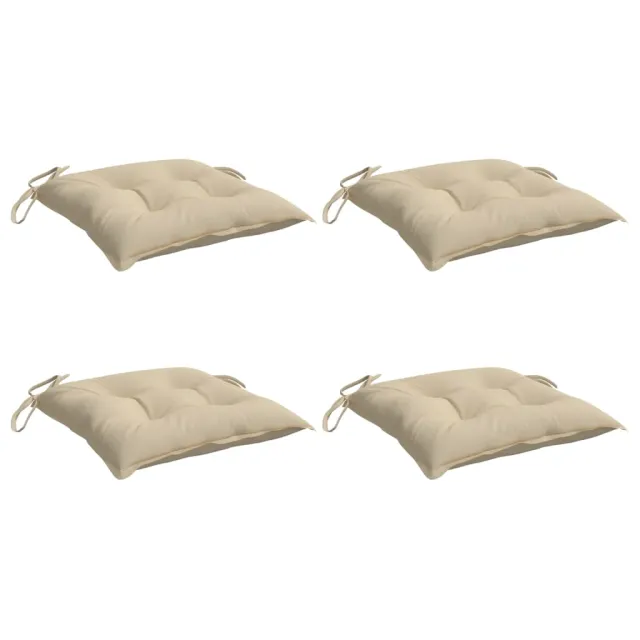 Coussins de chaise lot de 4 beige 50x50x7 cm tissu oxford