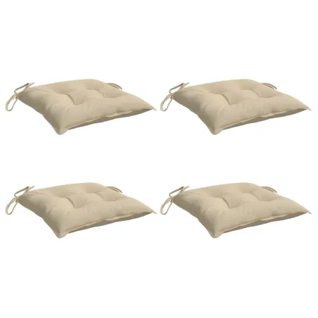 Coussins de chaise lot de 4 beige 50x50x7 cm tissu oxford