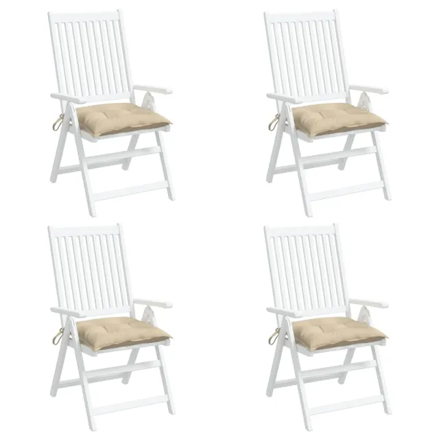 Coussins de chaise lot de 4 beige 50x50x7 cm tissu oxford