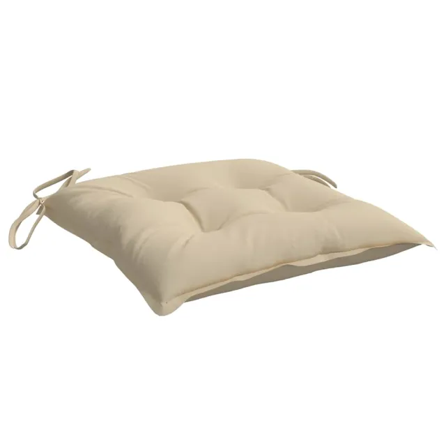 Coussins de chaise lot de 4 beige 50x50x7 cm tissu oxford