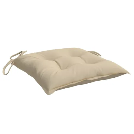 Coussins de chaise lot de 4 beige 50x50x7 cm tissu oxford