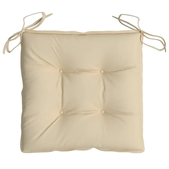 Coussins de chaise lot de 4 beige 50x50x7 cm tissu oxford