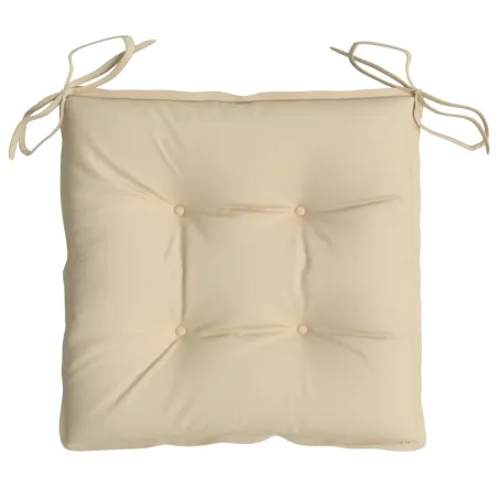 Coussins de chaise lot de 4 beige 50x50x7 cm tissu oxford