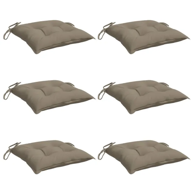 Coussins de chaise lot de 6 taupe 50x50x7 cm tissu oxford