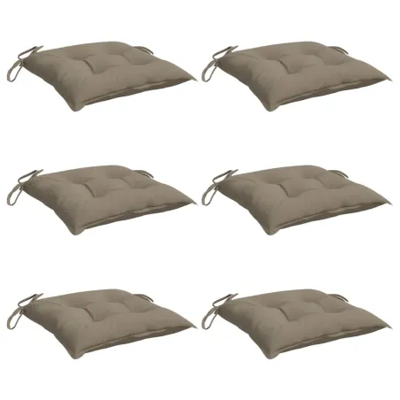 Coussins de chaise lot de 6 taupe 50x50x7 cm tissu oxford