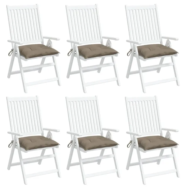 Coussins de chaise lot de 6 taupe 50x50x7 cm tissu oxford