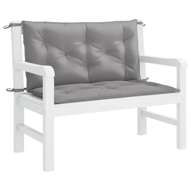 Coussin de banc de jardin gris 100x(50+50)x7 cm tissu oxford