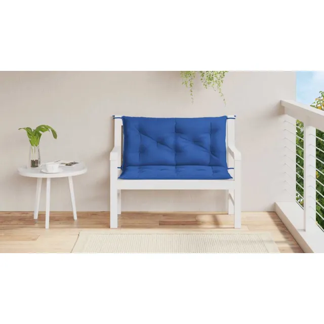 Coussin de banc de jardin bleu 100x(50+50)x7 cm tissu oxford