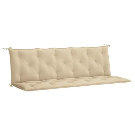 Coussin de banc de jardin beige 180x(50+50)x7 cm tissu oxford