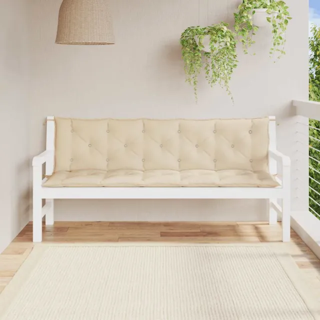 Coussin de banc de jardin beige 180x(50+50)x7 cm tissu oxford