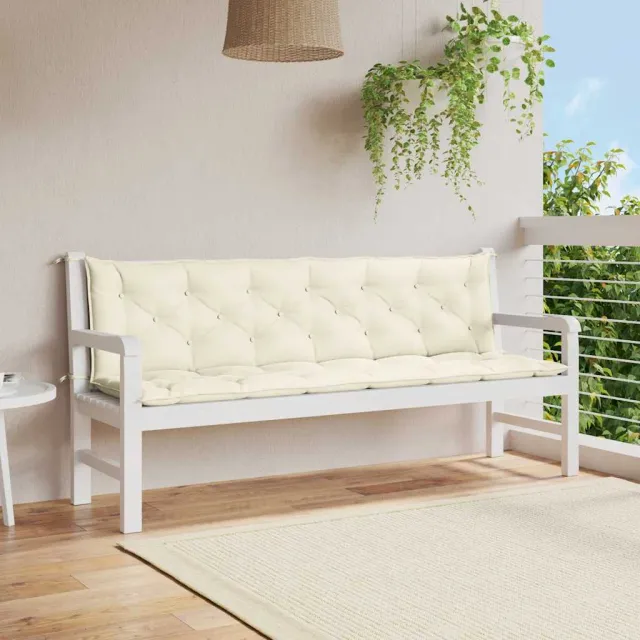 Coussin de banc de jardin blanc crème tissu oxford