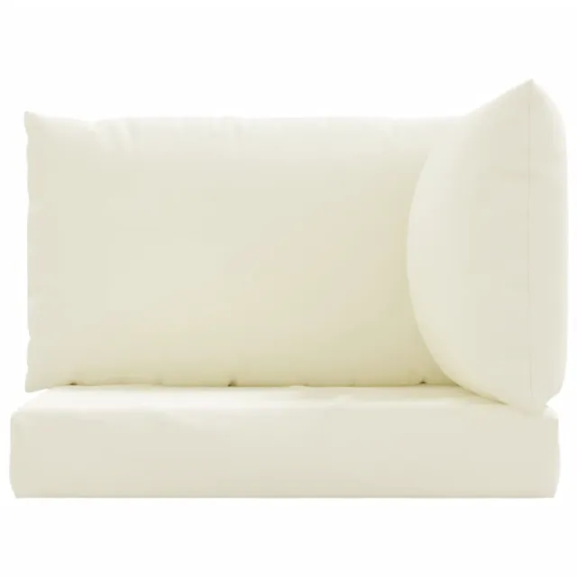 Coussins de palette lot de 3 blanc crème tissu oxford