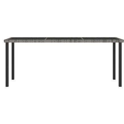 Table à dîner de jardin Gris 180x70x73 cm Résine tressée 2