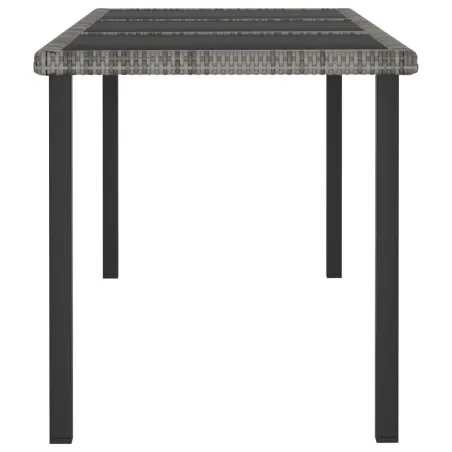 Table à dîner de jardin Gris 180x70x73 cm Résine tressée