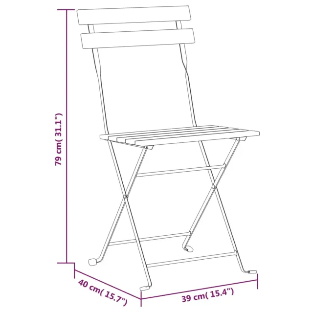 Chaises pliables de jardin lot de 6 Acier bois d'acacia massif