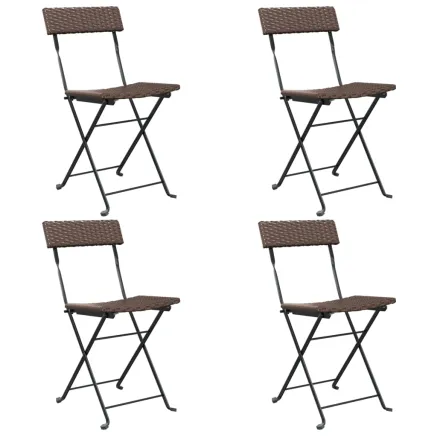 Chaises de bistrot pliantes lot de 4 Résine tressée et acier 2