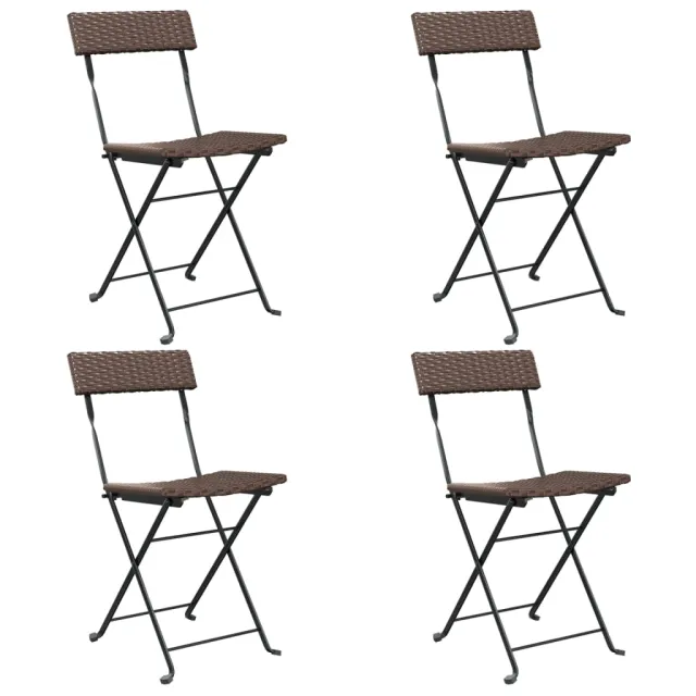 Chaises de bistrot pliantes lot de 4 Résine tressée et acier