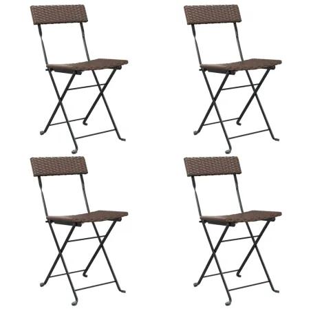 Chaises de bistrot pliantes lot de 4 Résine tressée et acier