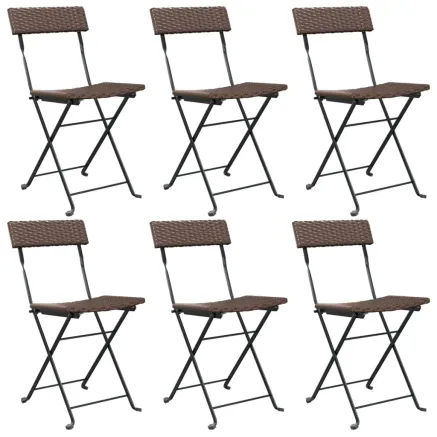 Chaises de bistrot pliantes lot de 6 Résine tressée et acier 2