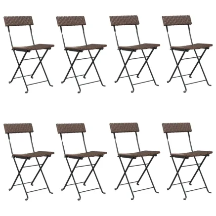Chaises de bistrot pliantes lot de 8 Résine tressée et acier 2