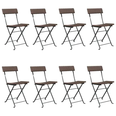 Chaises de bistrot pliantes lot de 8 Résine tressée et acier