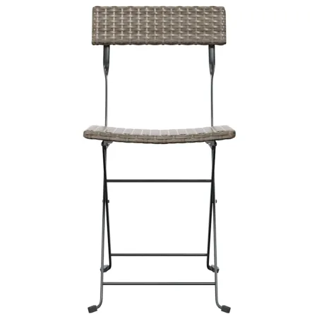 Chaises de bistrot pliantes lot de 6 Gris Résine tressée acier
