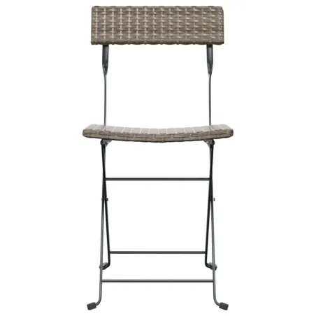 Chaises de bistrot pliantes lot de 8 Gris Résine tressée acier