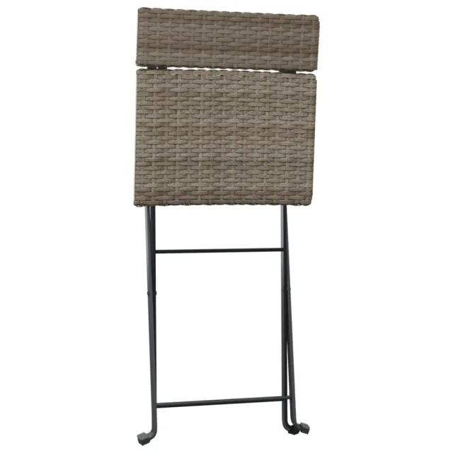 Chaises de bistrot pliantes lot de 8 Gris Résine tressée acier