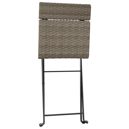 Chaises de bistrot pliantes lot de 8 Gris Résine tressée acier