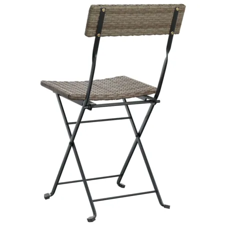 Chaises de bistrot pliantes lot de 8 Gris Résine tressée acier