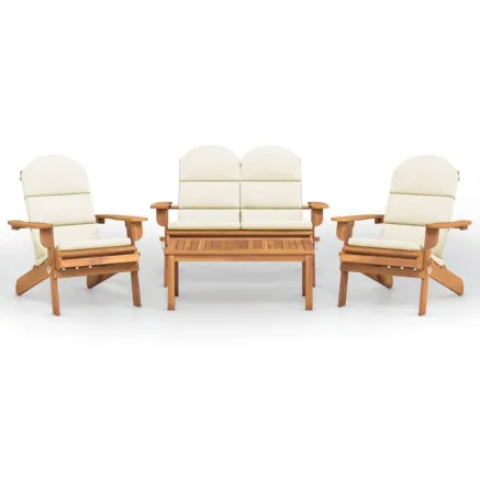 Ensemble de salon de jardin Adirondack 4 pcs bois acacia solide 2