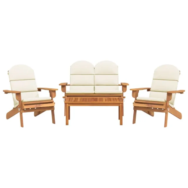 Ensemble de salon de jardin Adirondack 4 pcs bois acacia solide