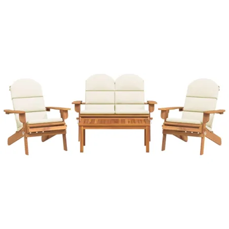 Ensemble de salon de jardin Adirondack 4 pcs bois acacia solide