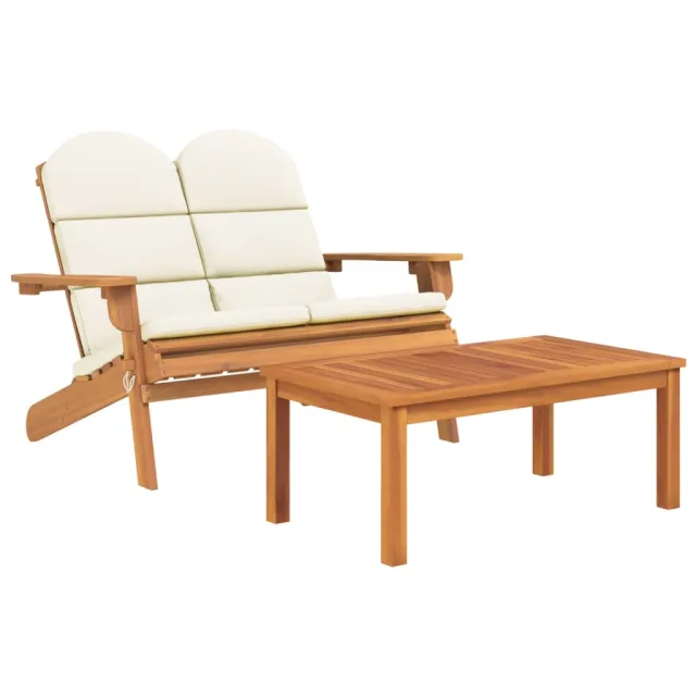 Ensemble de salon de jardin Adirondack 4 pcs bois acacia solide