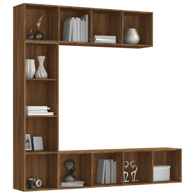 Ensemble bibliothèque/meuble TV 3 pcs Chêne marron 180x30x180cm