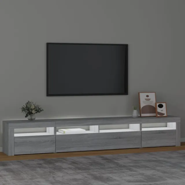 Meuble TV avec lumières LED Sonoma gris 240x35x40 cm