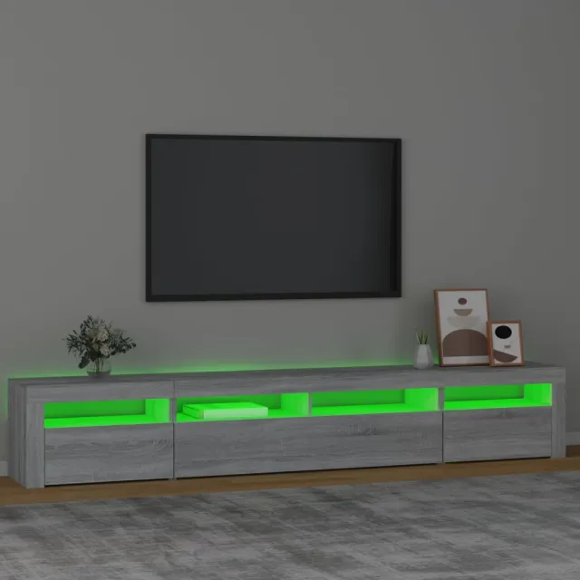 Meuble TV avec lumières LED Sonoma gris 240x35x40 cm