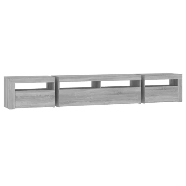 Meuble TV avec lumières LED Sonoma gris 240x35x40 cm