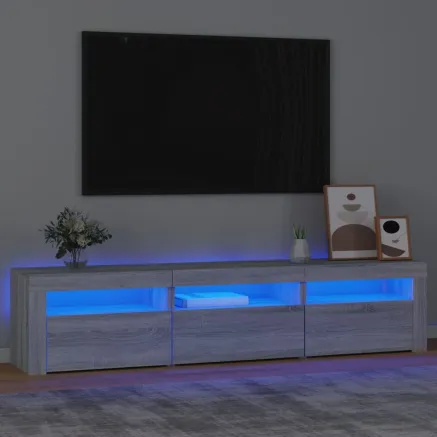Meuble TV avec lumières LED Sonoma gris 180x35x40 cm