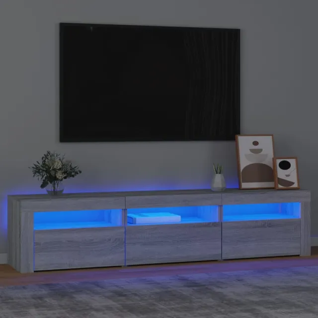 Meuble TV avec lumières LED Sonoma gris 180x35x40 cm