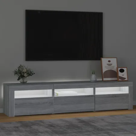 Meuble TV avec lumières LED Sonoma gris 180x35x40 cm