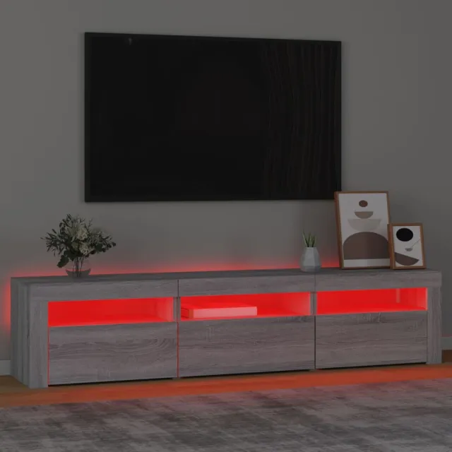 Meuble TV avec lumières LED Sonoma gris 180x35x40 cm